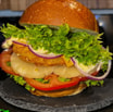 Menü - Chickenburger mit veganen Patty